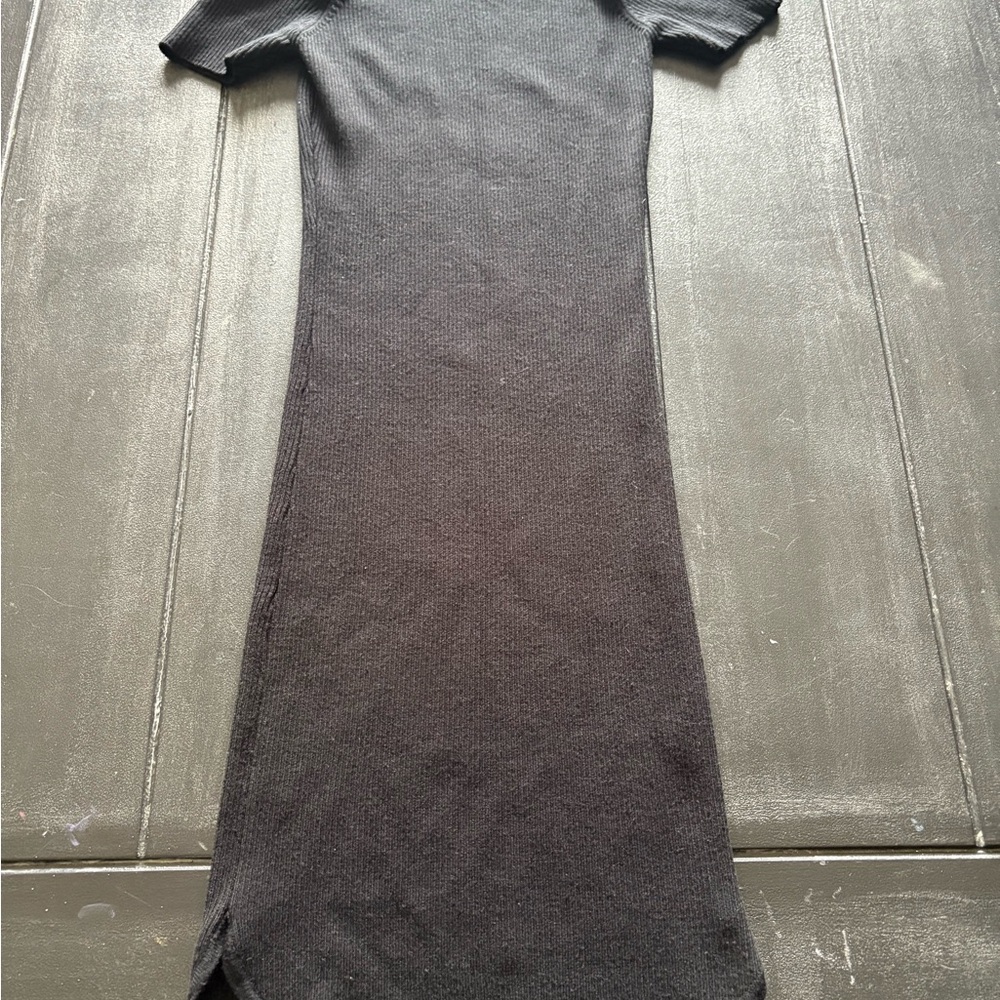Revamped black ribbed dress